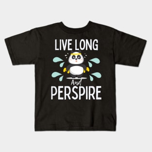 Live Long and Perspire Exercise Gym Panda Kids T-Shirt